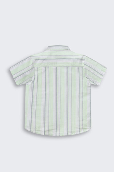 Light Green Striped Summer Shirt