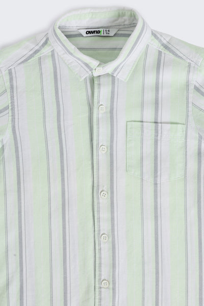 Light Green Striped Summer Shirt