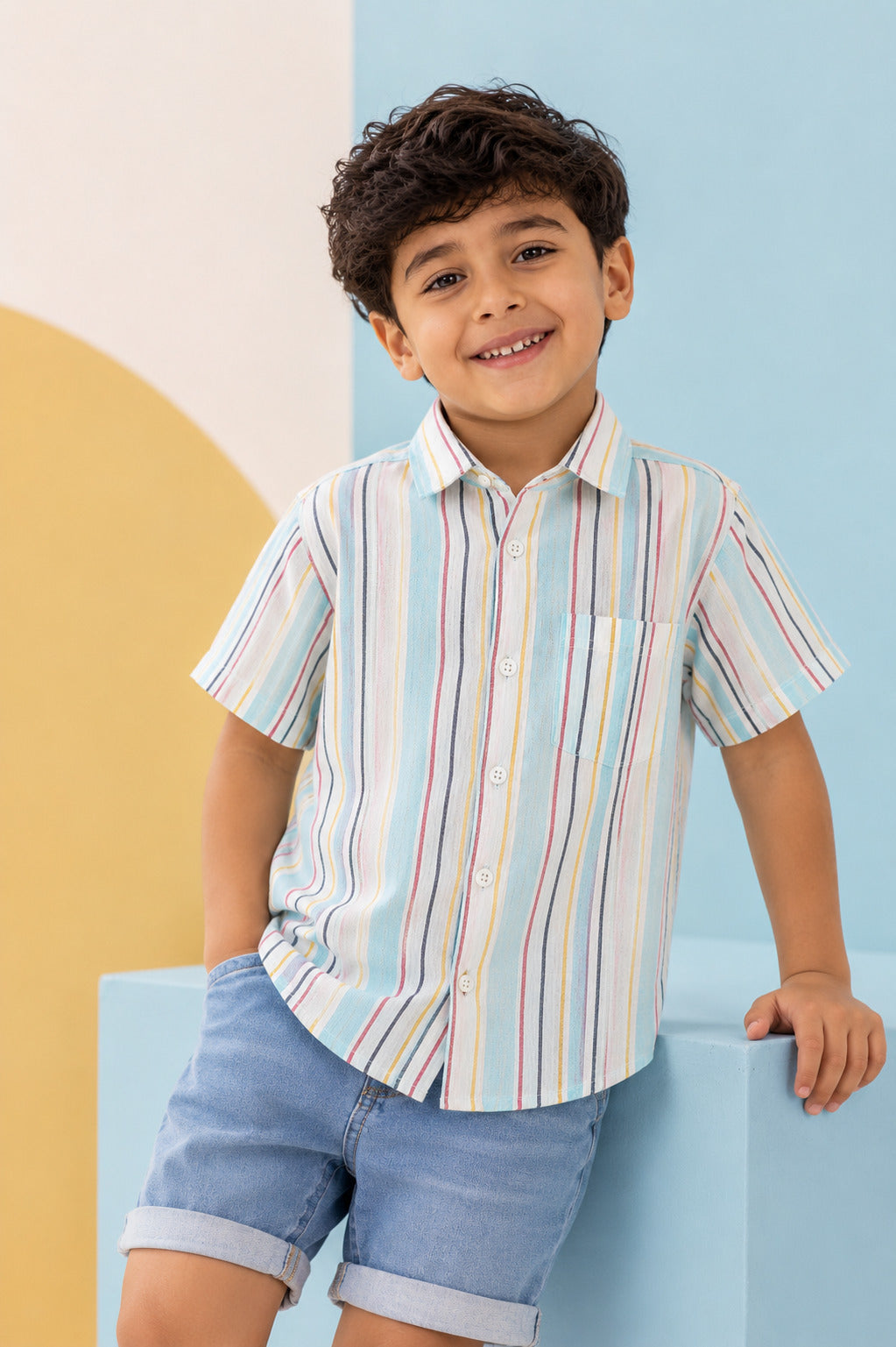 Blue Striped Cotton Shirt