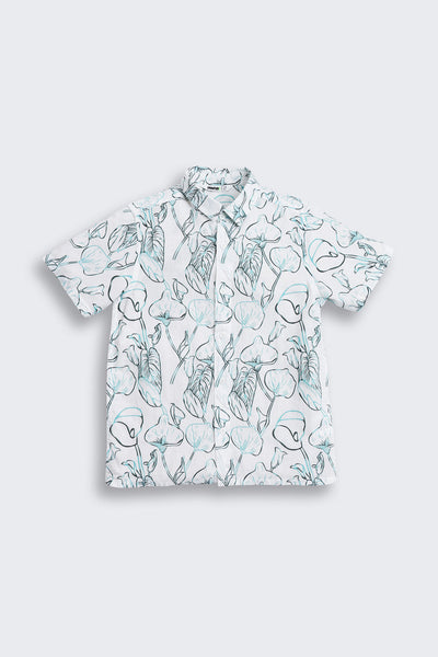 Light Blue Printed Cotton Shirt