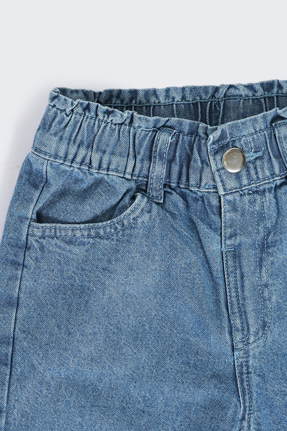 Light Blue Regular Fit Shorts With 4 Pocket