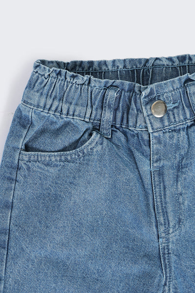 Light Blue Regular Fit Shorts With 4 Pocket