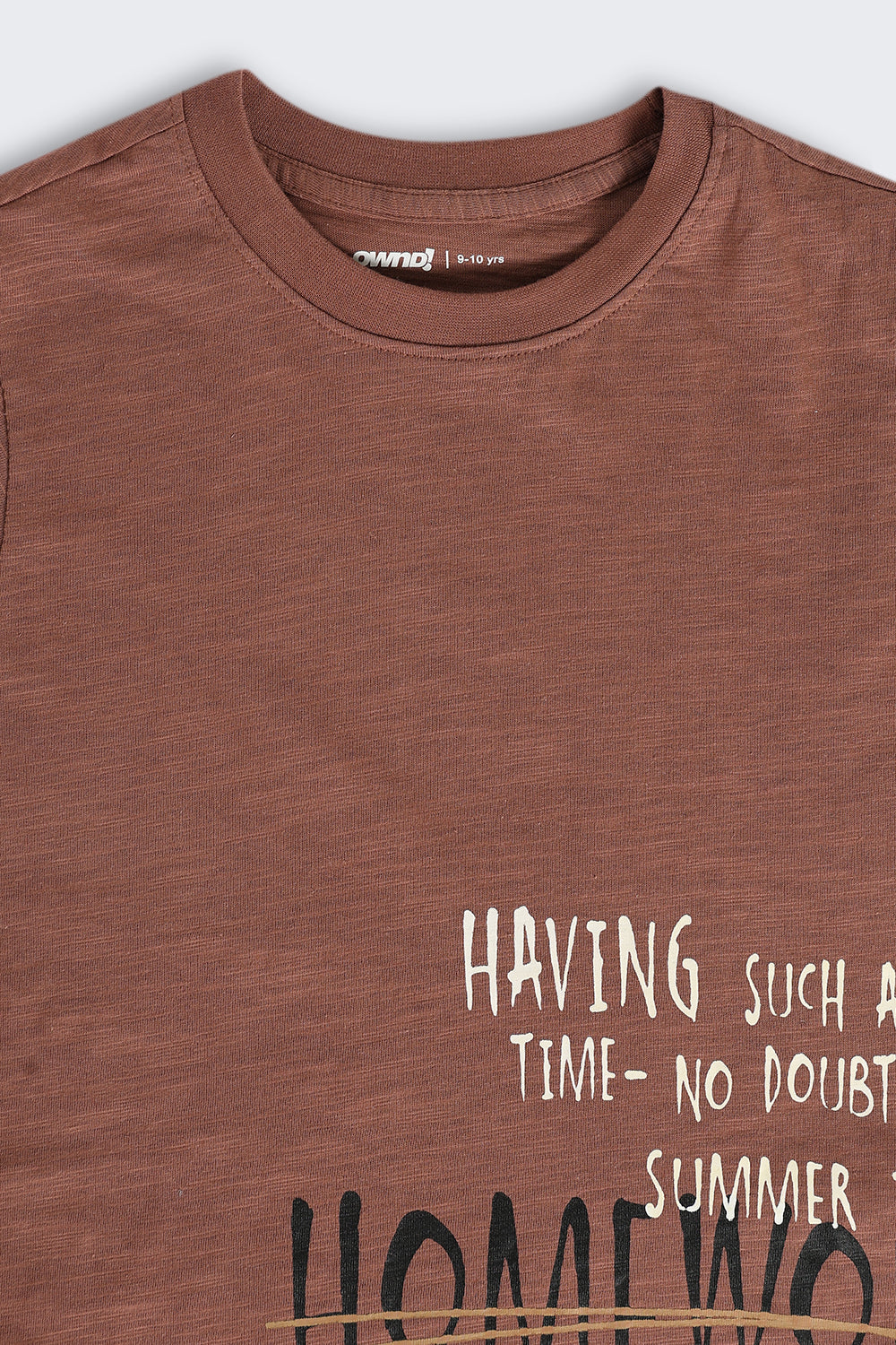 Brown High‑Low Hem Graphic T‑Shirt