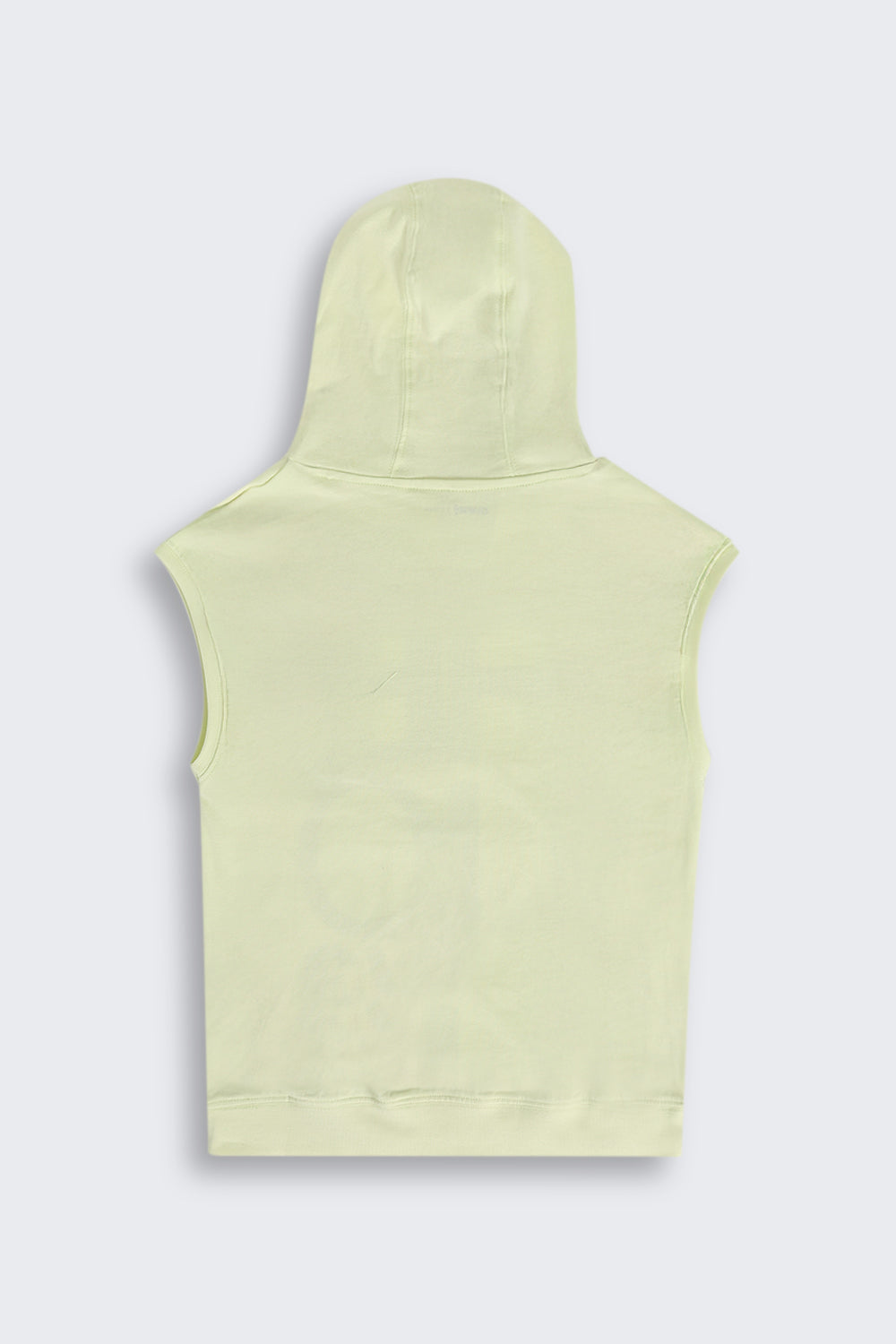 Lime Summer Graphic Sleeveless Hooded T‑Shirt