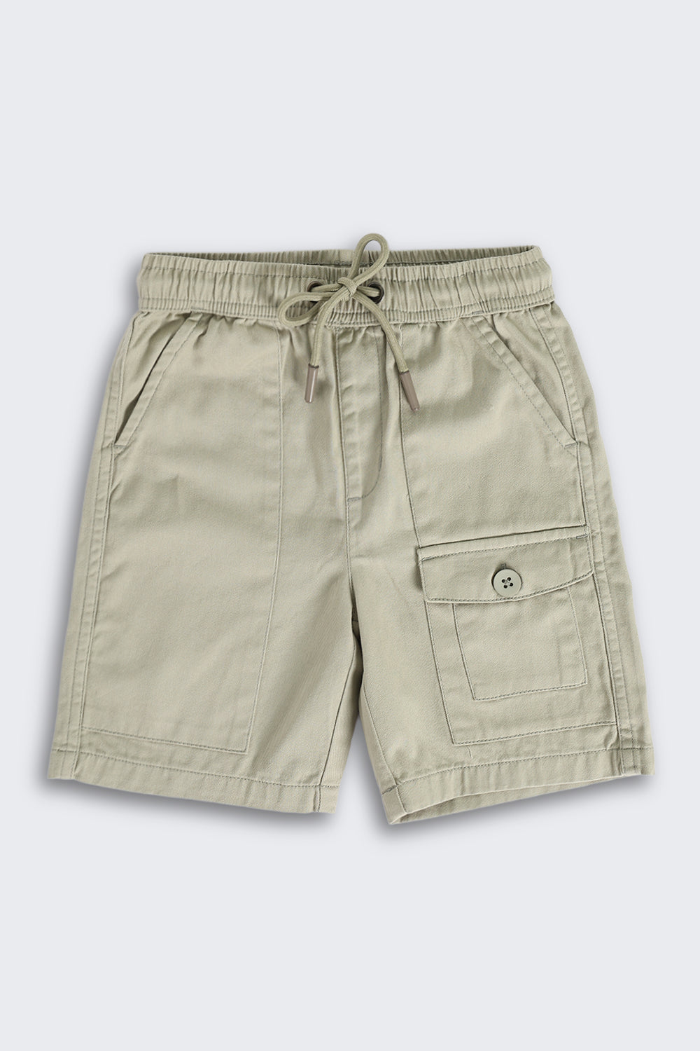 Green Regular Fit Cargo Shorts With 3 Pocket