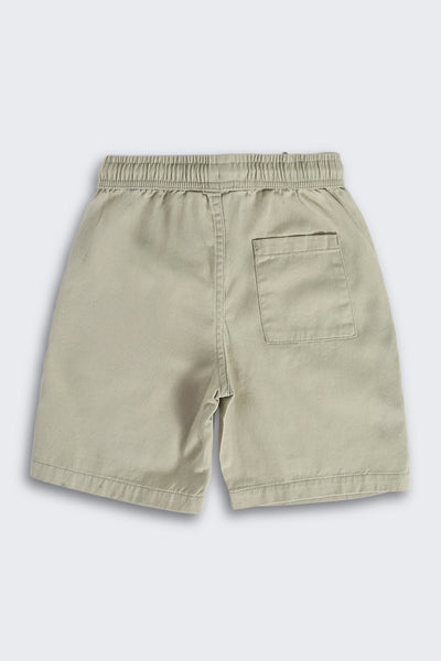 Green Regular Fit Cargo Shorts With 3 Pocket