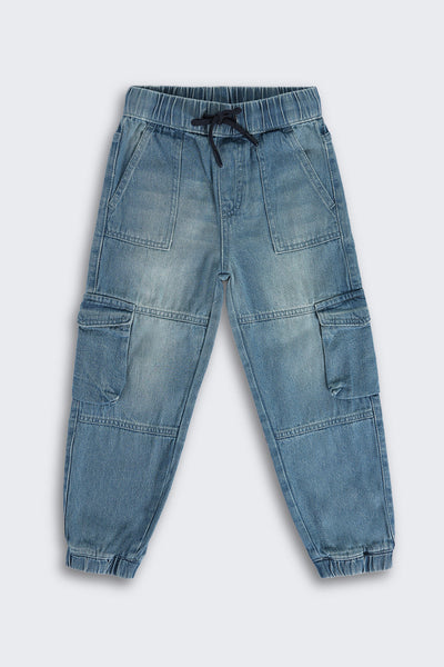 Blue Jogger Fit 6 Pocketed Jeans