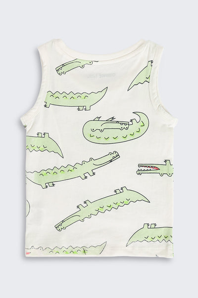 Green and White Cotton Regular Fit Pack of 2 T-Shirt