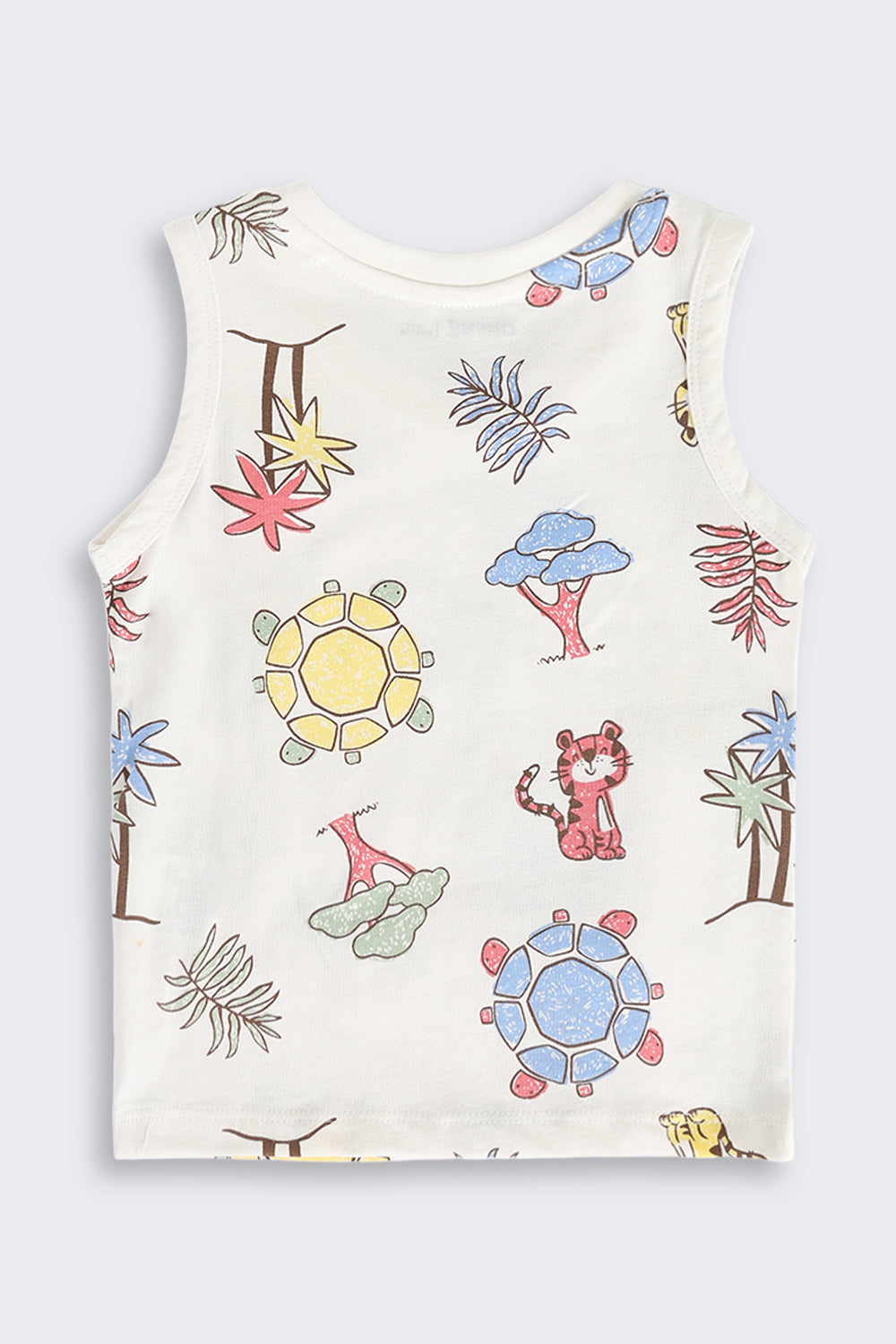 Multi Coloured Jungle Theme Cotton Pack of 2 T-Shirt