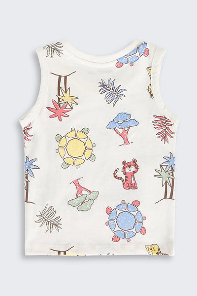 Multi Coloured Jungle Theme Cotton Pack of 2 T-Shirt