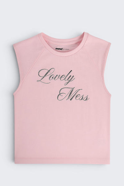 Pink Typographic Regular Fit T-Shirt
