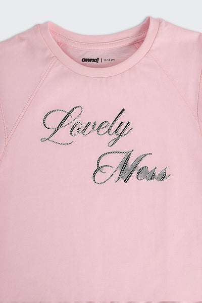 Pink Typographic Regular Fit T-Shirt