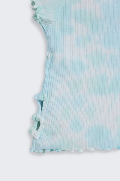 Light Blue Tie-Dye Regular Fit Top