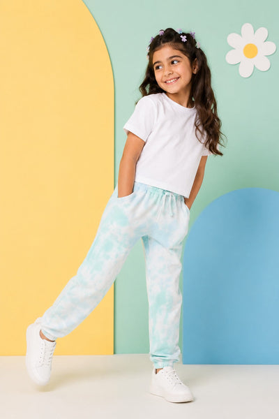 Light Blue Tie-Dye Regular Fit Joggers