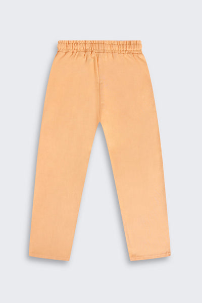 Orange Floral Placement Printed Regular Fit Track Pant