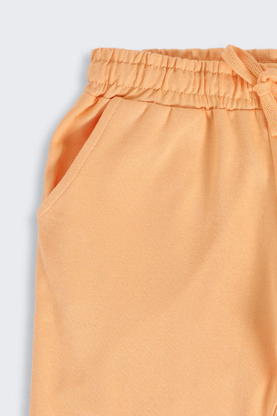 Orange Floral Placement Printed Regular Fit Track Pant