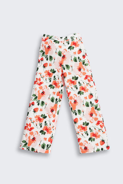 Off White Floral Regular Fit Co-ord Set