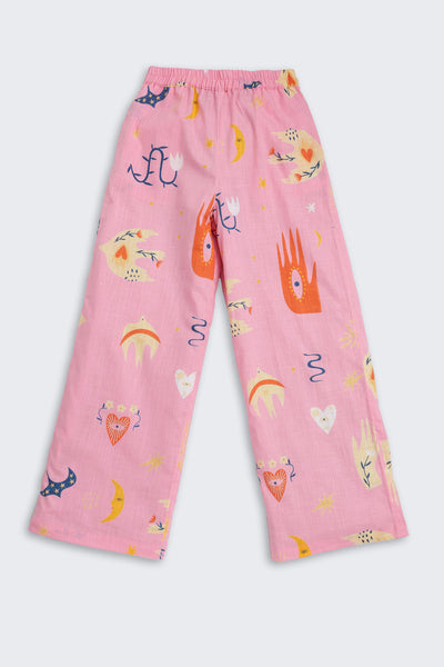 Pink Graphic Printed Regular Fit Co-ord Set