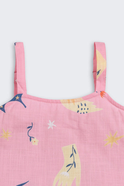 Pink Graphic Printed Regular Fit Co-ord Set