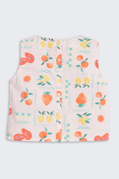 Pink Fruits Printed Regular Fit Co-ord Set