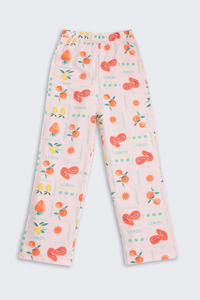Pink Fruits Printed Regular Fit Co-ord Set
