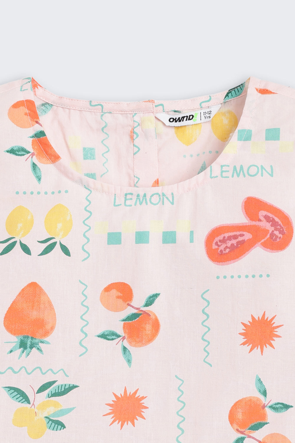 Pink Fruits Printed Regular Fit Co-ord Set
