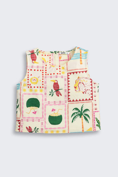 Yellow Tropical Theme Regular Fit Co-ord Set