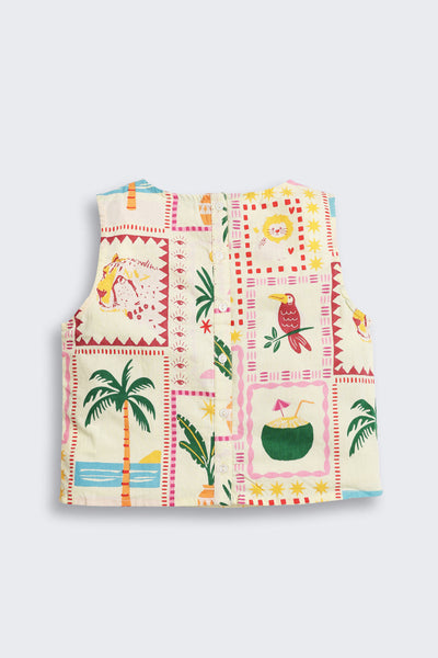 Yellow Tropical Theme Regular Fit Co-ord Set