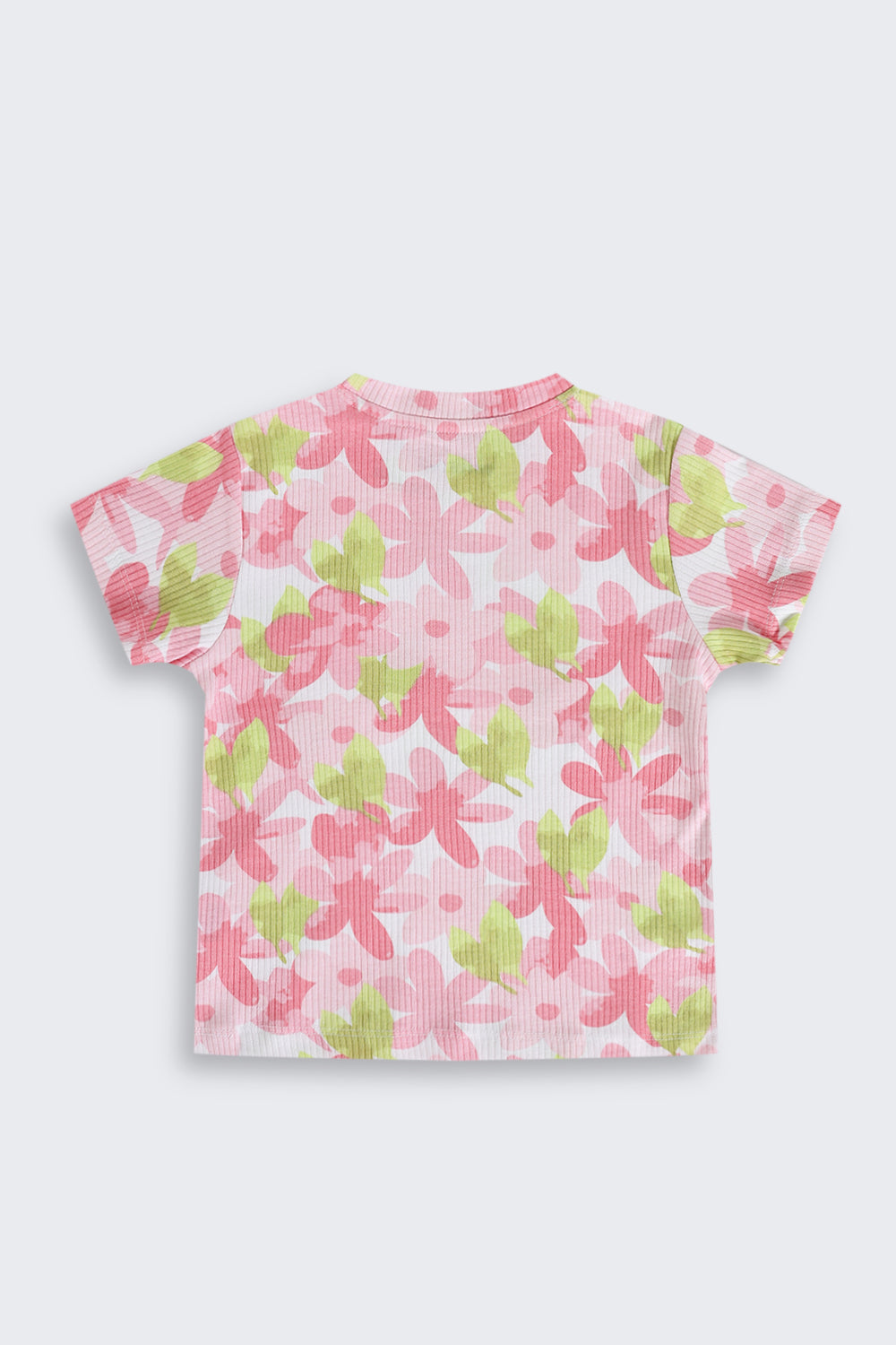 Pink Floral Cotton Regular Fit T-Shirt