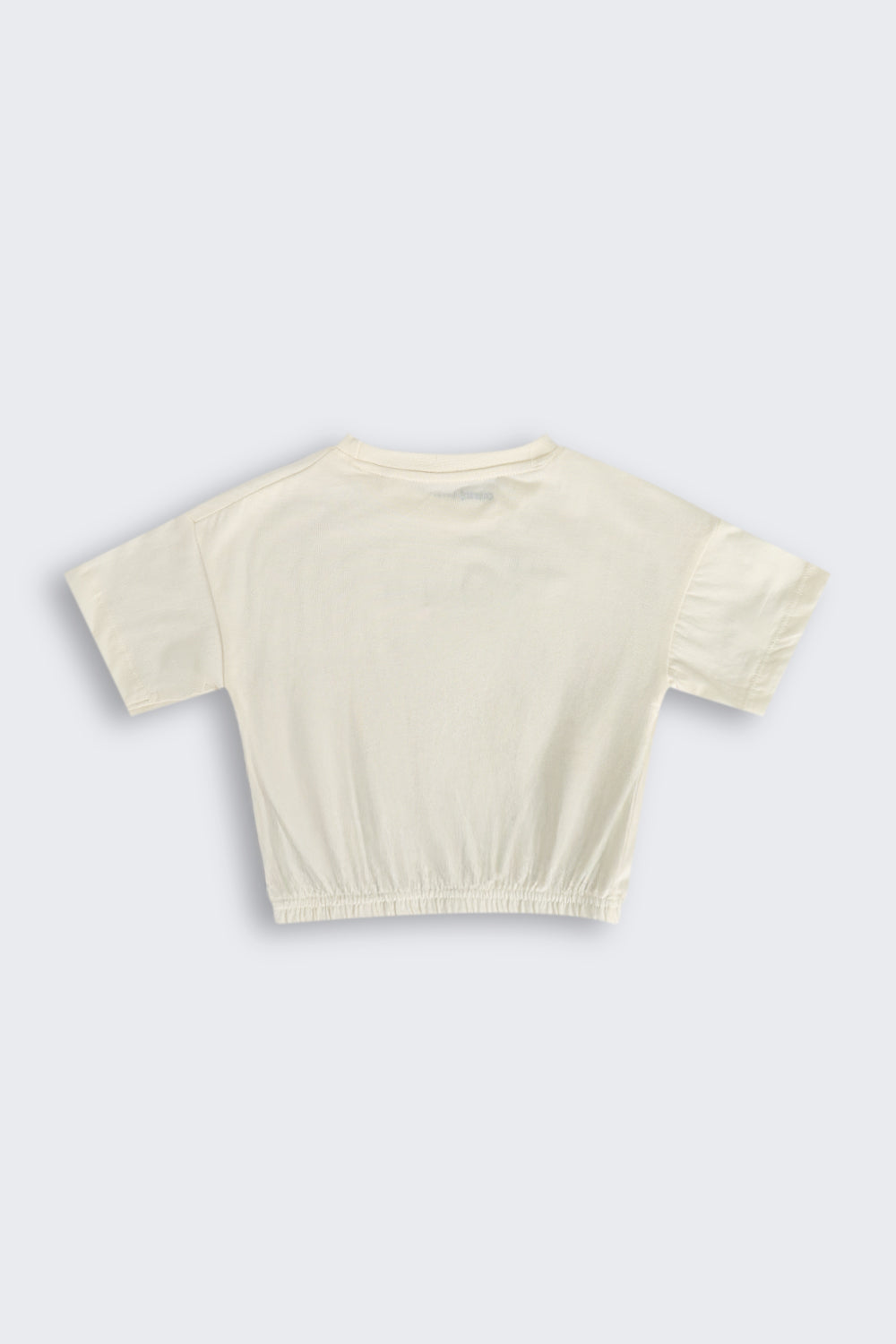 Off White Graphic Printed Elastic-Hem Top