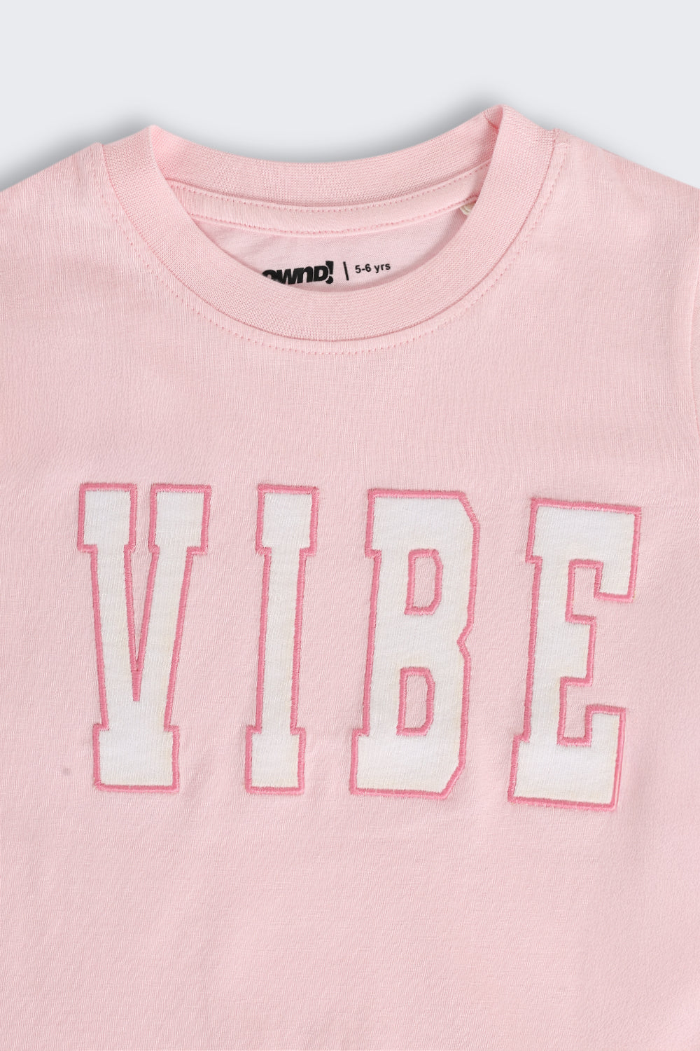 Pink Fringes Placement Printed T-Shirt