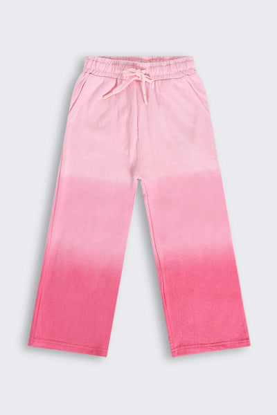 Pink Ombre Wide-Leg Track Pant