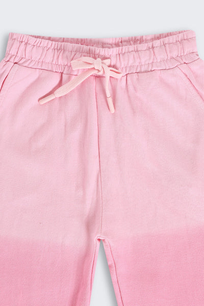 Pink Ombre Wide-Leg Track Pant