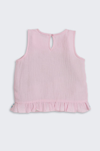 Pink Embroidered Regular Fit Co-ord Set