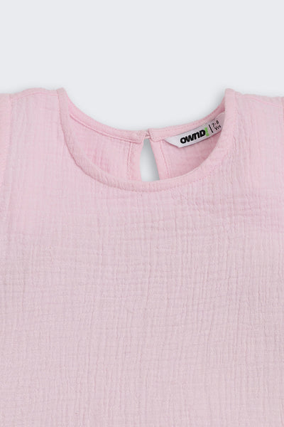 Pink Embroidered Regular Fit Co-ord Set