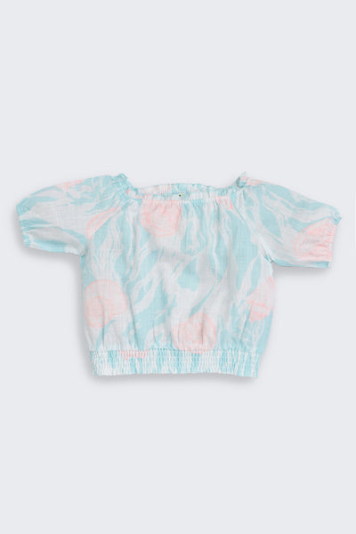 Light Blue Shell Print Regular Fit Co-ord Set