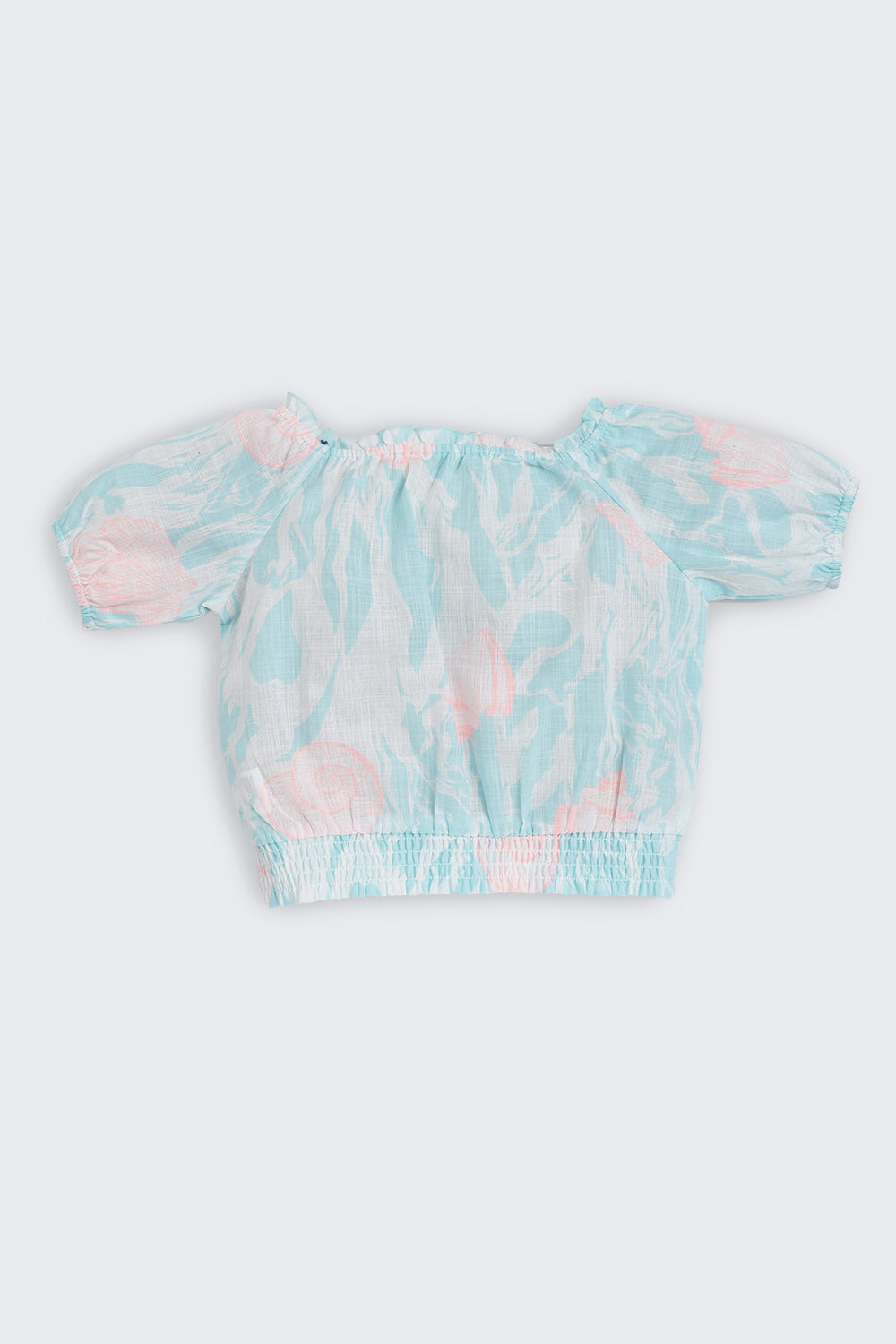 Light Blue Shell Print Regular Fit Co-ord Set