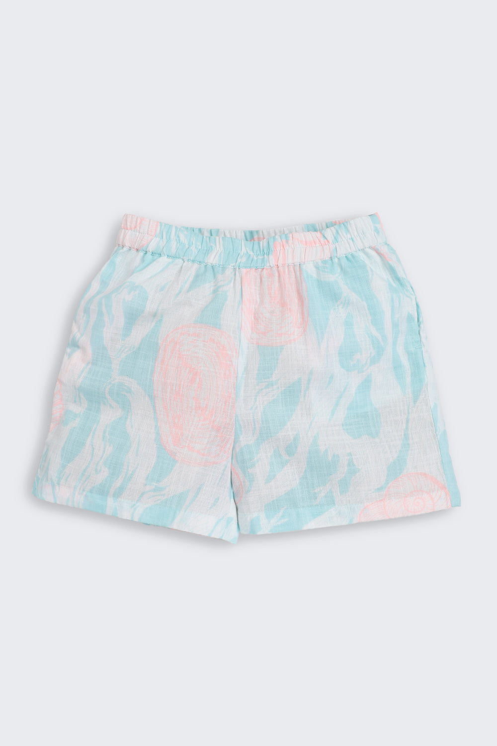 Light Blue Shell Print Regular Fit Co-ord Set