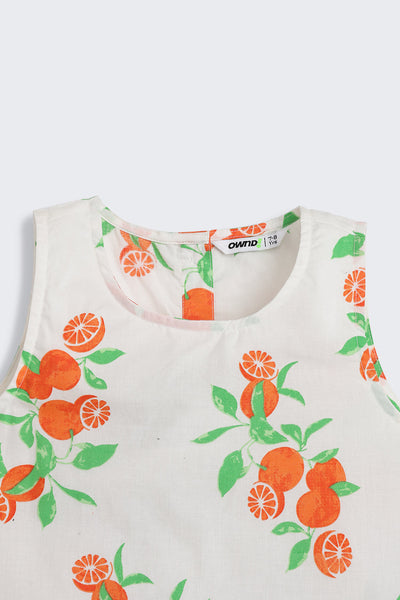 Off White Fruits Printed Regular Fit Co-ord Set