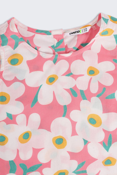Coral Floral Printed Regular Fit Co-ord Set