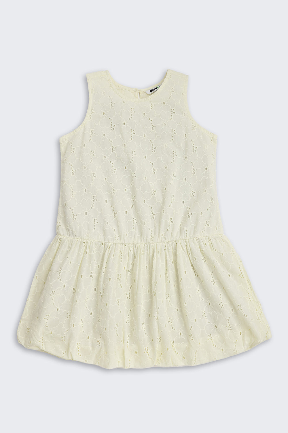 Yellow Embroidered Regular Fit Dress
