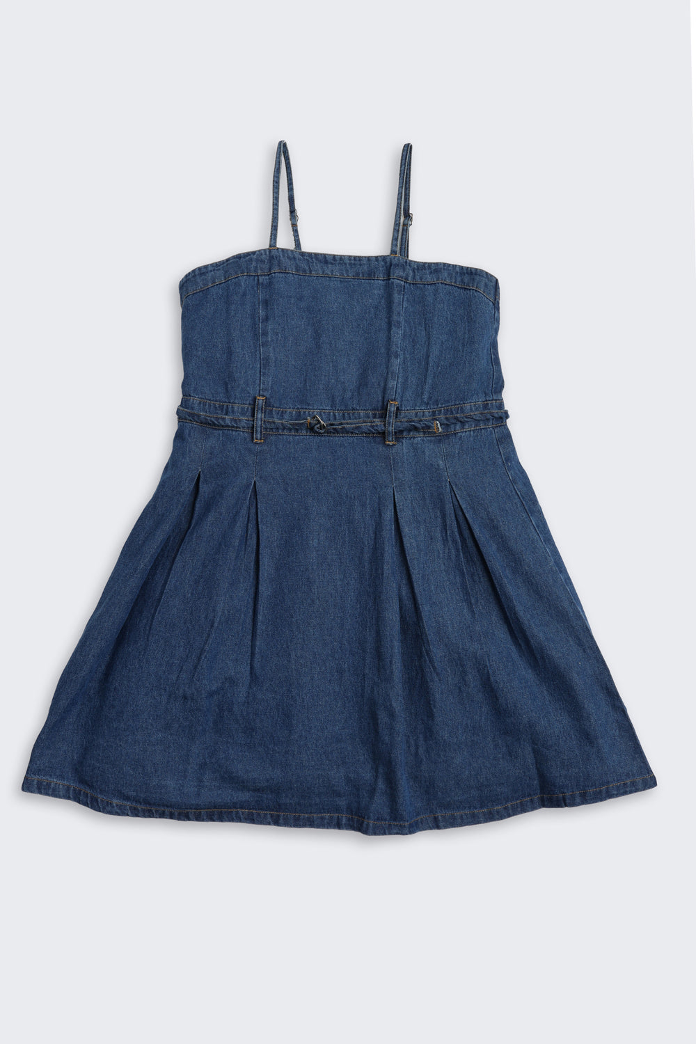 Navy Solid Regular Fit Denim Dress With T-Shirt