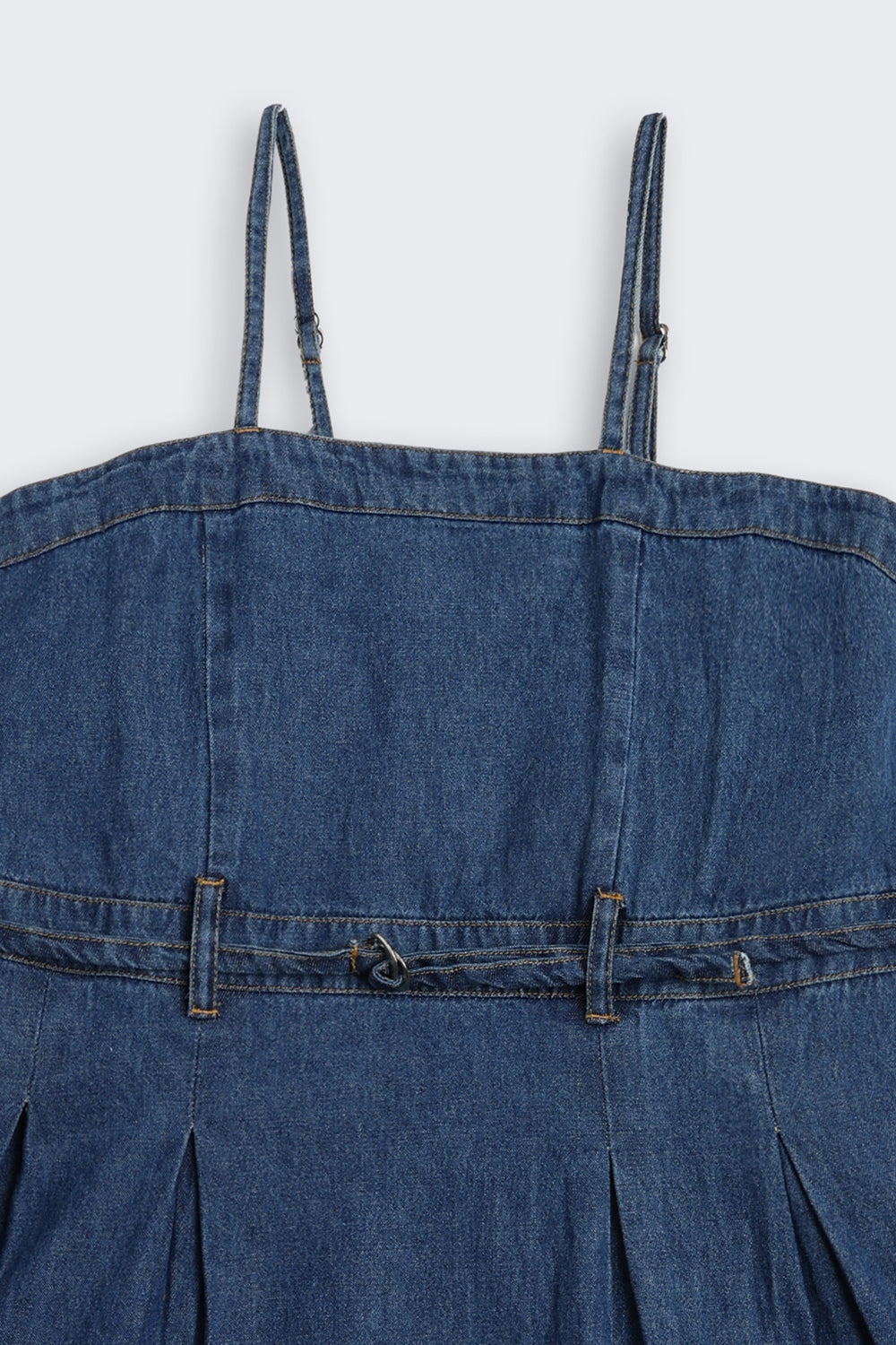 Navy Solid Regular Fit Denim Dress With T-Shirt