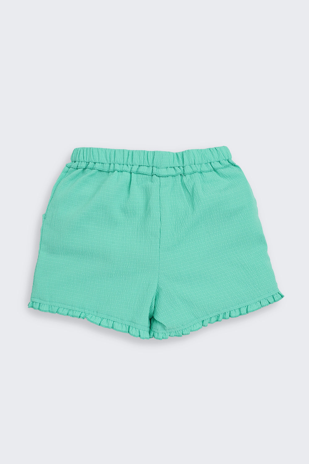 Green Solid Regular Fit Shorts