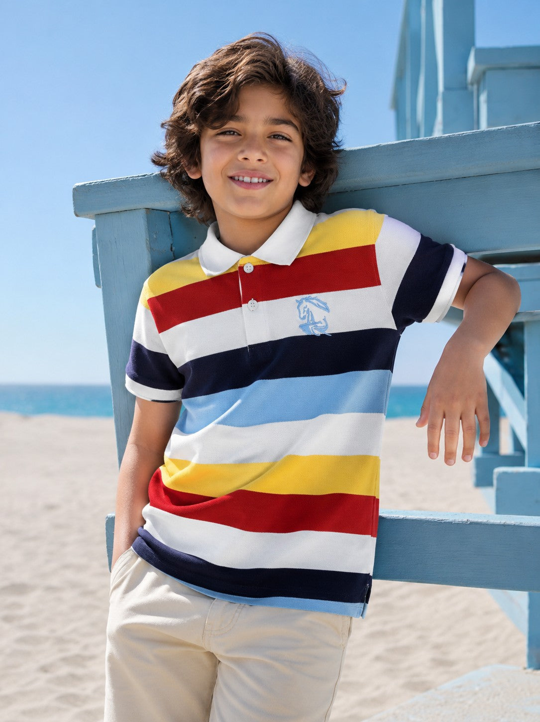 Multi-coloured Striped Regular Fit T-Shirt