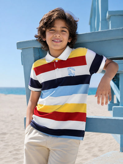Multi-coloured Striped Regular Fit T-Shirt