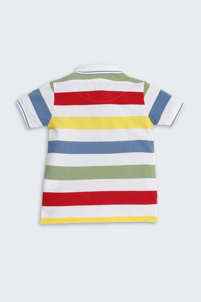 Multi-coloured Striped Regular Fit T-Shirt