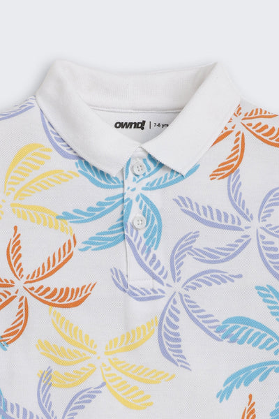 White Printed Summer T-Shirt