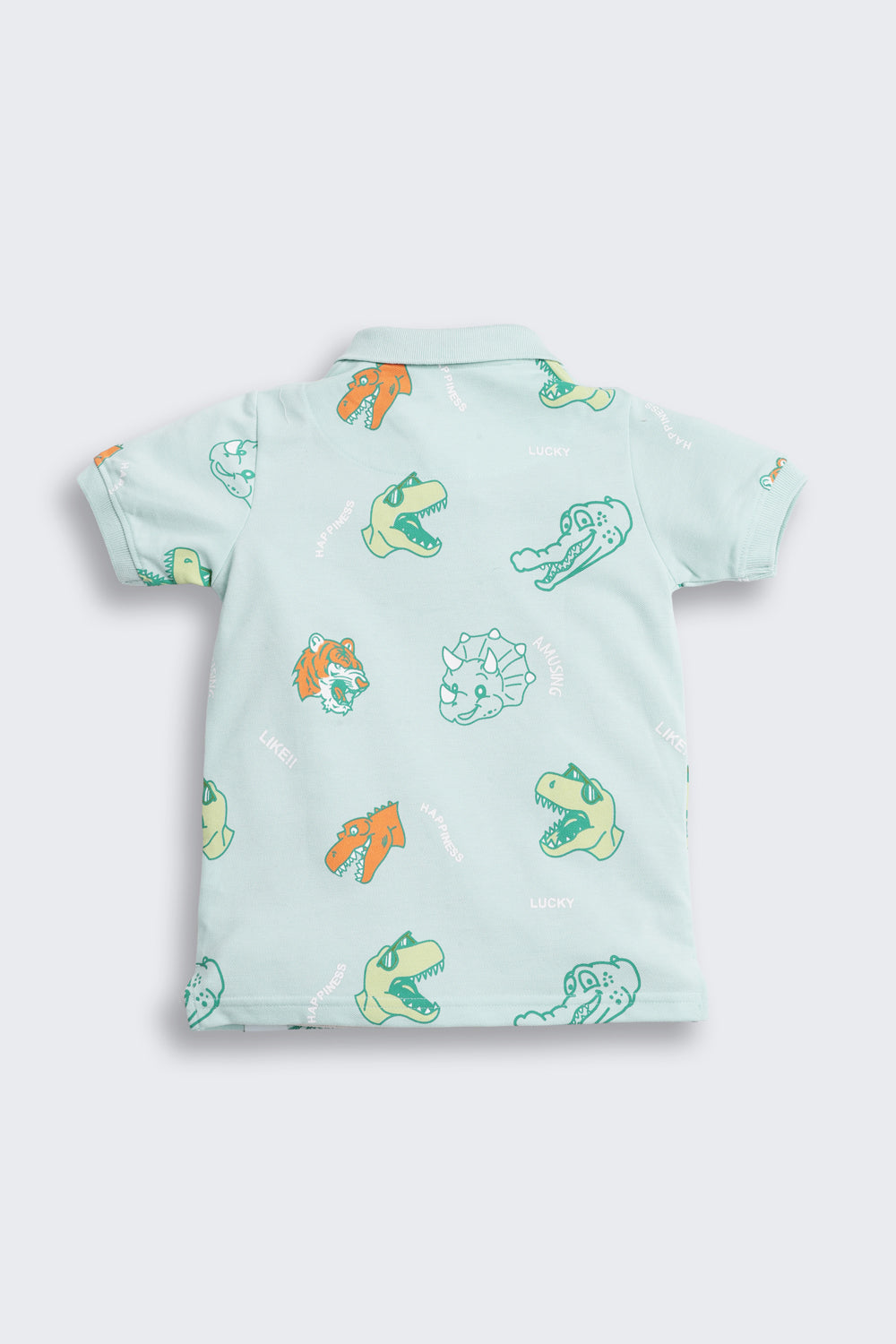 Light Blue Animal Printed Regular Fit T-Shirt