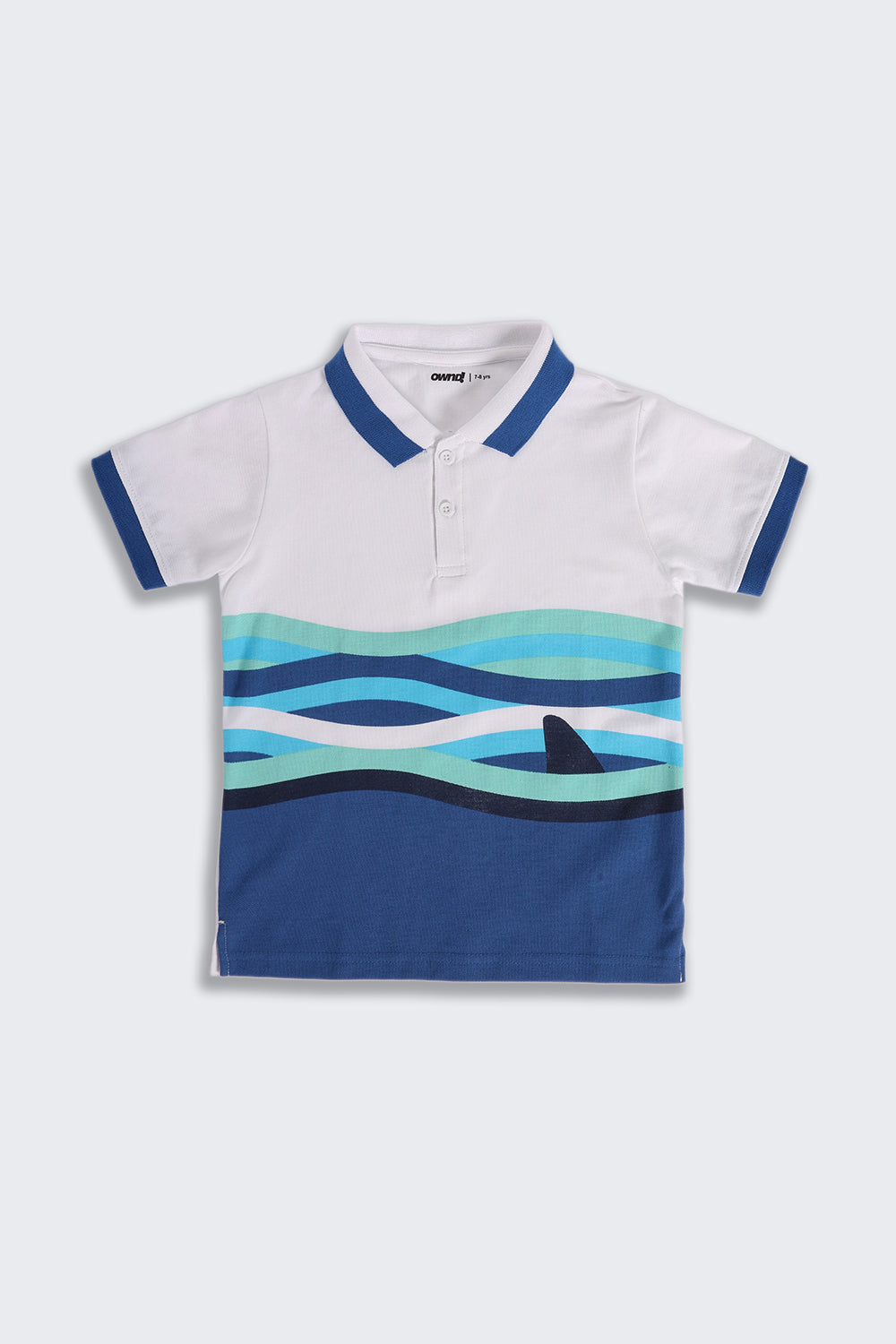 Blue Printed Regular Fit T-Shirt